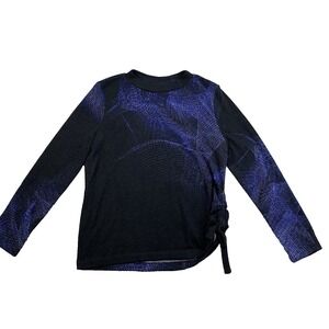 Clara Sunwoo Abstract Ruched Long Sleeve Top Small